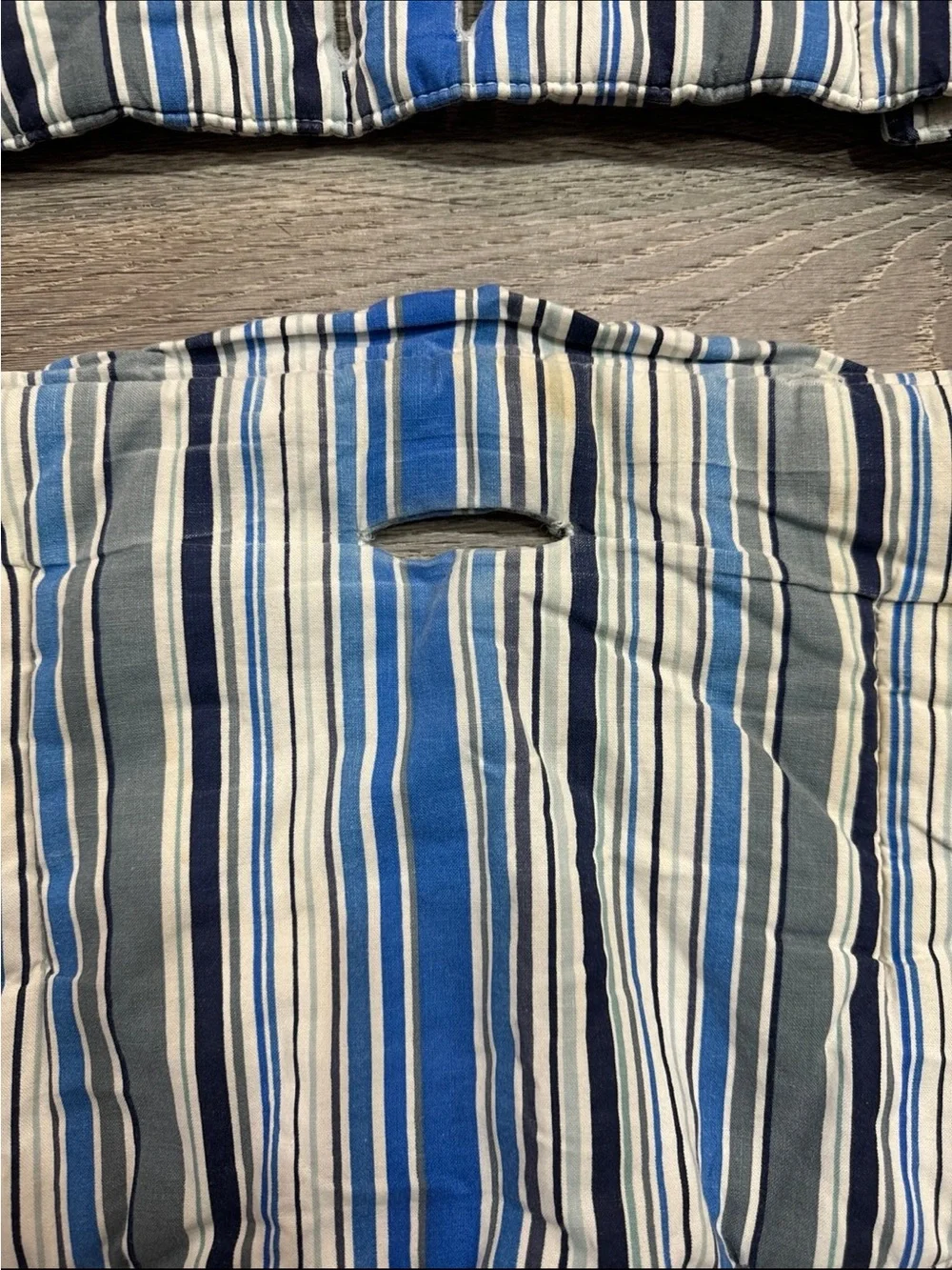 Stokke Tripp Trapp Striped Blue, Gray & White Padded Highchair Cover